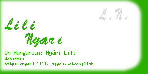lili nyari business card